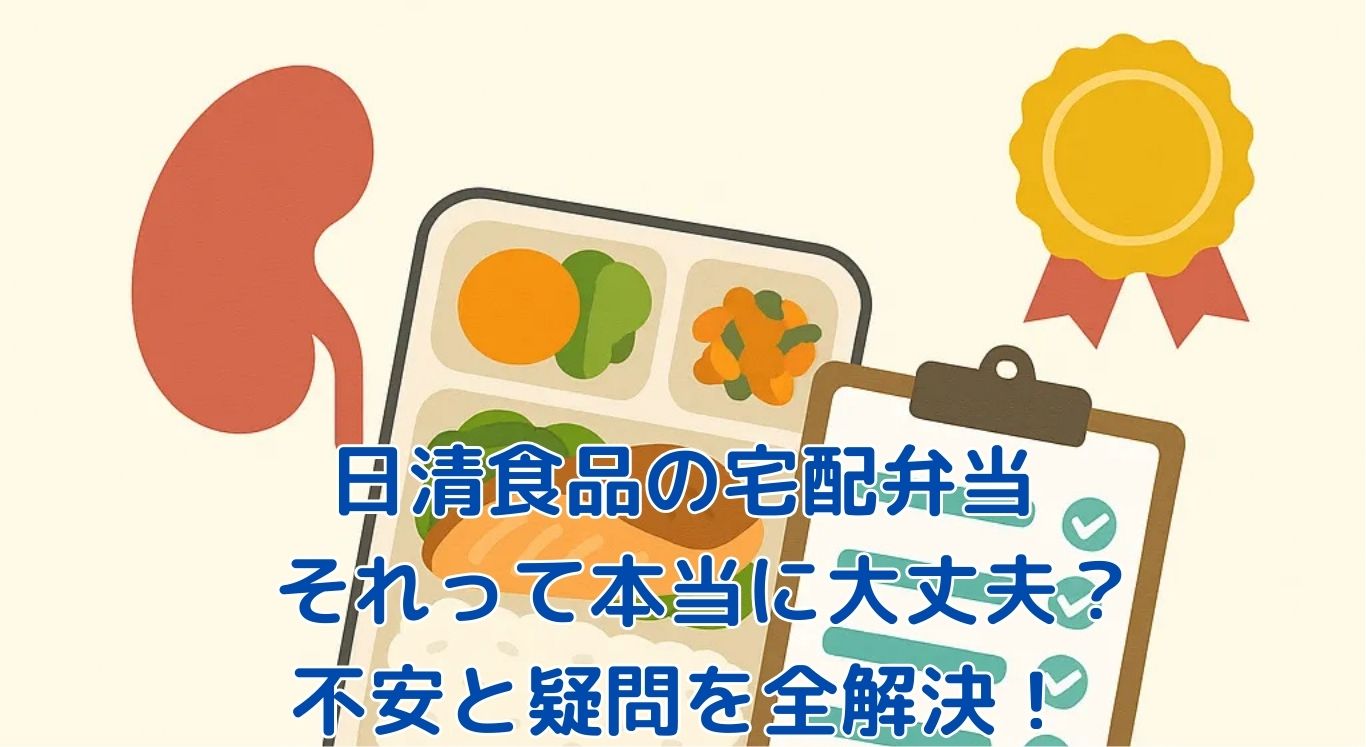日清食品の宅配弁当は大丈夫？送料390円お得＆腎臓病食も解説アイキャッチ